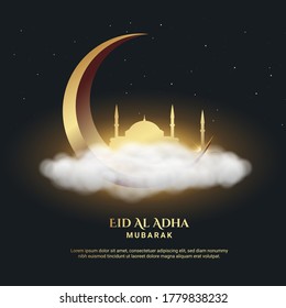 Antecedentes de Eid Al Adha. Apto para tarjeta de saludo, afiche y otros. Ilustración vectorial.