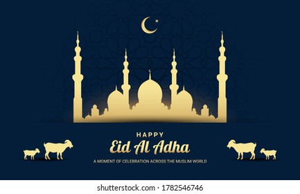 Eid Al Adha Background. Fit for greeting card, wallpaper and other. Vector Illustration.