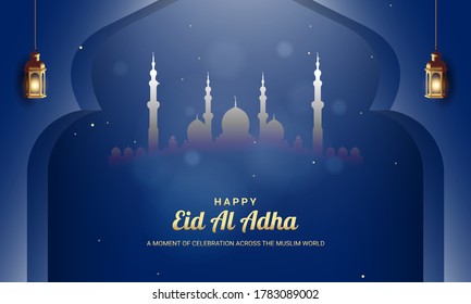 Eid Al Adha Background. Fit for greeting card, wallpaper and other. Vector Illustration.