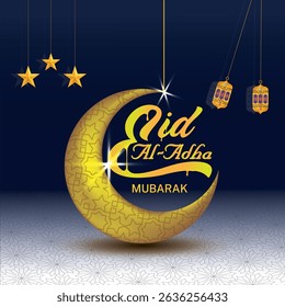  Eid Al Adha background template card banner poster with vector.