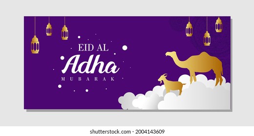 pancarta de eid al adha e ilustración de diseño de fondo