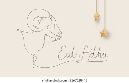 Eid Al Adha Banner Design Vector Illustration. Islamic and Arabic Background for Muslim Community Festival. Moslem Holiday. 3D Modern Islamic  suitable for Ramadan, Raya Hari, Eid al Adha and Mawlid.