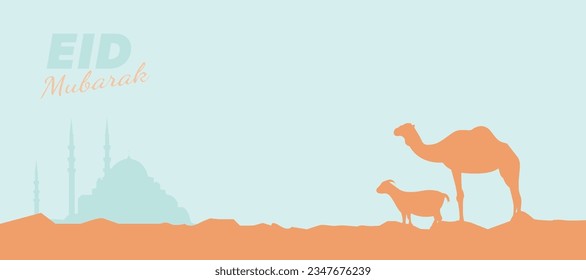 Eid Al Adha Banner Design Vector Illustration