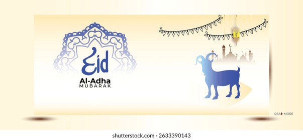 Eid al adha banner design bright colors. Eid Al Adha greeting card