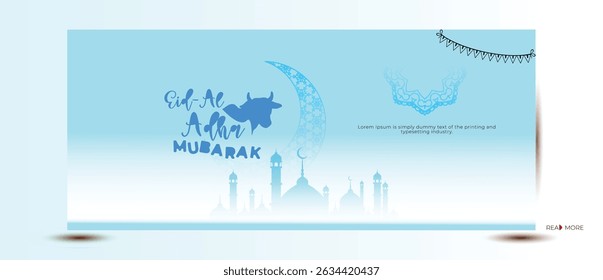 Eid al adha banner design. Eid Al Adha greeting card, banner eps