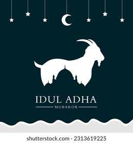 Eid Al Adha Banner and greetings Design Vector Illustration. Islamic and Arabic Background for Muslim Community Festival. Moslem Holiday. social media post. 