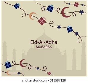Eid Al Adha Card.Vector illustration.