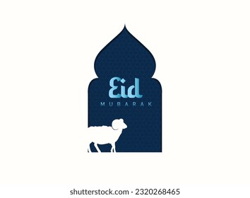 Eid Al Adha Celebration of Muslim holiday Background. The sacrifice a camel, cow, sheep and goat Eid-al-adha concept Islamic vector illustration.