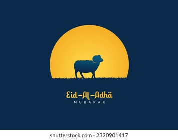 Eid Al Adha Celebration of Muslim holiday Background. The sacrifice a camel, cow, sheep and goat Eid-al-adha concept Islamic vector illustration.