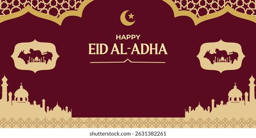 Eid Al adha Konzept Hintergrund Grußkarte Illustration. Adha Mubarak arabische islamische Festival Design Hintergrundvorlage. Moschee, islamisches Muster.
