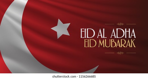 Eid Al Adha Creative line typograpghy. Feast of the Sacrifice Greeting Card.