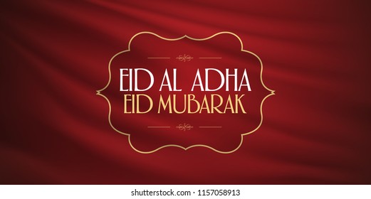 Eid Al Adha Creative line typograpghy. Feast of the Sacrifice Greeting Card.