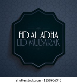 Eid Al Adha Creative line typograpghy. Feast of the Sacrifice Greeting Card.