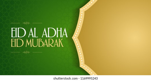 Eid Al Adha Creative line typograpghy. Feast of the Sacrifice Greeting Card.