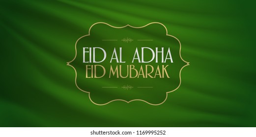 Eid Al Adha Creative line typograpghy. Feast of the Sacrifice Greeting Card.