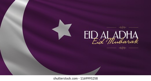Eid Al Adha Creative line typograpghy. Feast of the Sacrifice Greeting Card.