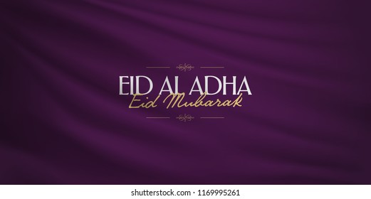 Eid Al Adha Creative line typograpghy. Feast of the Sacrifice Greeting Card.