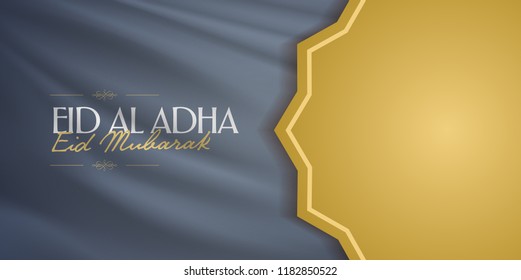 Eid Al Adha Creative line typograpghy. Feast of the Sacrifice Greeting Card.