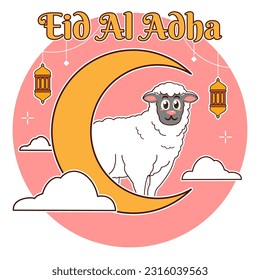 Eid Al Adha, Halbmond und Schafe