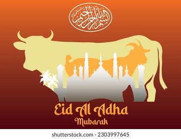 Eid Al Adha, Design Illustration. Background Muslim Community Festival