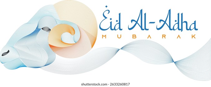 Ilustración vectorial de Diseño Eid Al Adha. Antecedentes islámicos y árabes para la comunidad musulmana. Moslem Festiva. diseño de concepto de mezcla de línea para tarjeta, fondo, Anuncio, telón de fondo. aislado en blanco. 