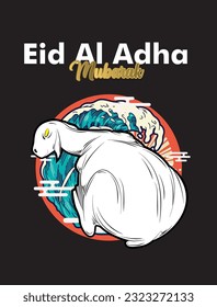 Eid al adha event vector with animal farm character