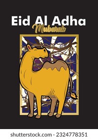 Eid-al-adha-Ereignis-Vektorgrafik mit Tiercharakter