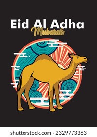 Eid al adha event vector with animal farm character