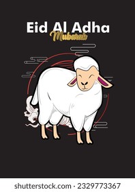 Eid-al-adha-Ereignis-Vektorgrafik mit Tiercharakter