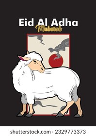 Eid al adha event vector with animal farm character