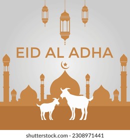 Eid Al Adha festival. Greeting card background for Eid Al Adha post