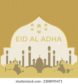 Eid Al Adha festival. Greeting card background for Eid Al Adha post