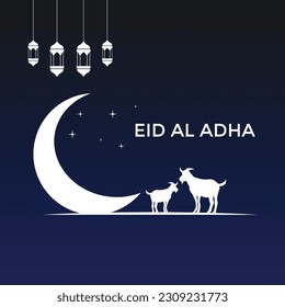 Eid Al Adha festival Greeting card background for Eid Al Adha post
