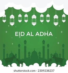 Eid Al Adha festival Greeting card background for Eid Al Adha post