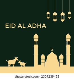 Eid Al Adha festival Greeting card background for Eid Al Adha post