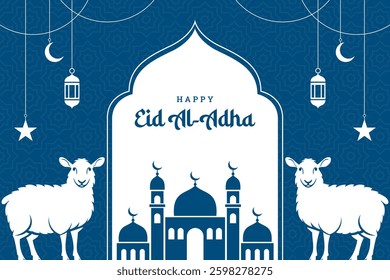 Eid al adha flat background design islamic celebration