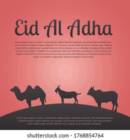 Eid Al Adha Getting Card and Social Media Vector Template