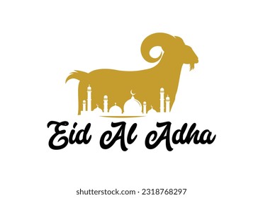 Eid al adha with goat illustration design