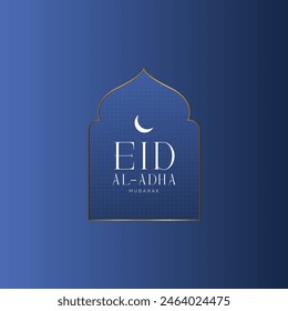 Eid Al Adha Greeting in Blue Background