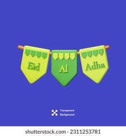 Eid Al Adha Greeting Element 3D Icon illustration