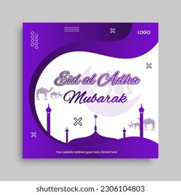 Eid al adha greeting post design template