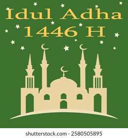 Eid al adha Greetings with Illustrations. Background of Eid al adha 1446 H