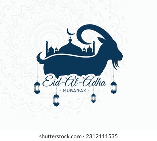 Eid al Adha Icon Trendy Vector. Eid Al Adha Mubarak Logo Trendy Design Vector