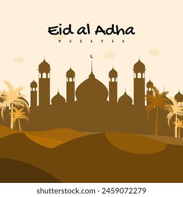 Eid Al Adha Idul Adha Islamic Festival of Sacrifice Greetings Vektorillustration für Instagram Social Media