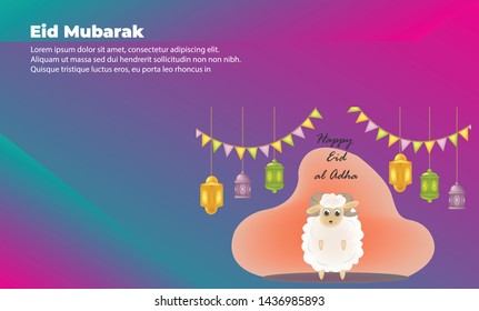 eid al adha with illustration Graphic Elements Template can be use for,landing page, template, ui, web, mobile app, poster, banner, flyer,kids cover Book, social media, Card Invitation,