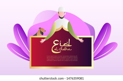 Eid Al Adha Illustration Vector in Flat Style with Gradient Color