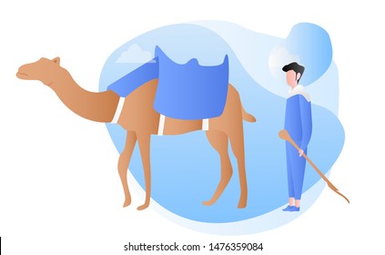 Eid Al Adha Illustration Vector in Flat Style with Gradient Color