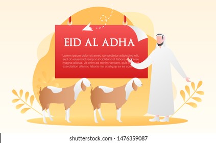 Eid Al Adha Illustration Vector in Flat Style with Gradient Color