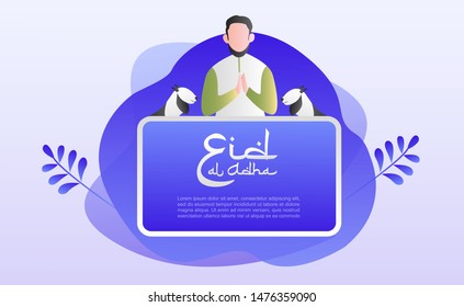 Eid Al Adha Illustration Vector in Flat Style with Gradient Color