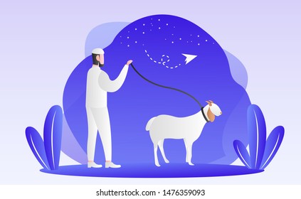 Eid Al Adha Illustration Vector in Flat Style with Gradient Color